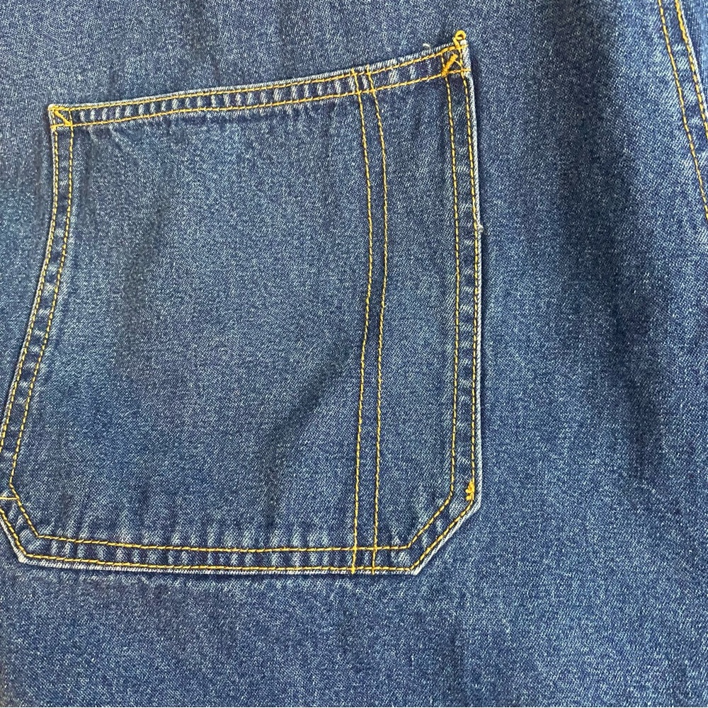 Looney Tunes Vintage Denim Short Overalls Tweety Bird Cartoon Embroidery 16W - Picture 8 of 14